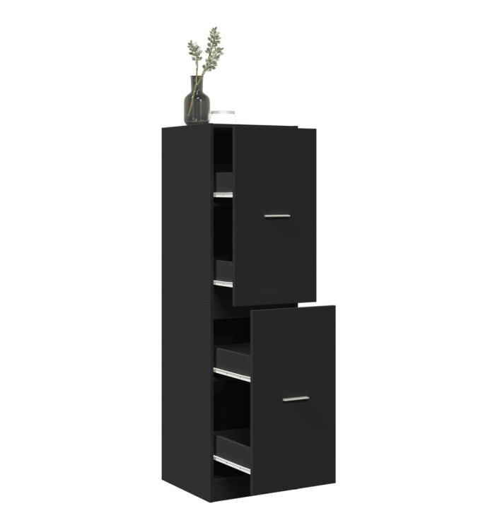 Armoire d'apothicaire noir 40x41x144,5 cm bois d'ingénierie | Mobilier & Déco