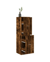Armoire d'apothicaire chêne fumé 40x41x144,5 cm bois ingénierie | Mobilier & Déco