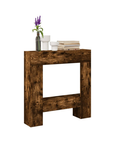 Cadre de cheminée chêne fumé 81x18x82 cm bois d'ingénierie | Mobilier & Déco