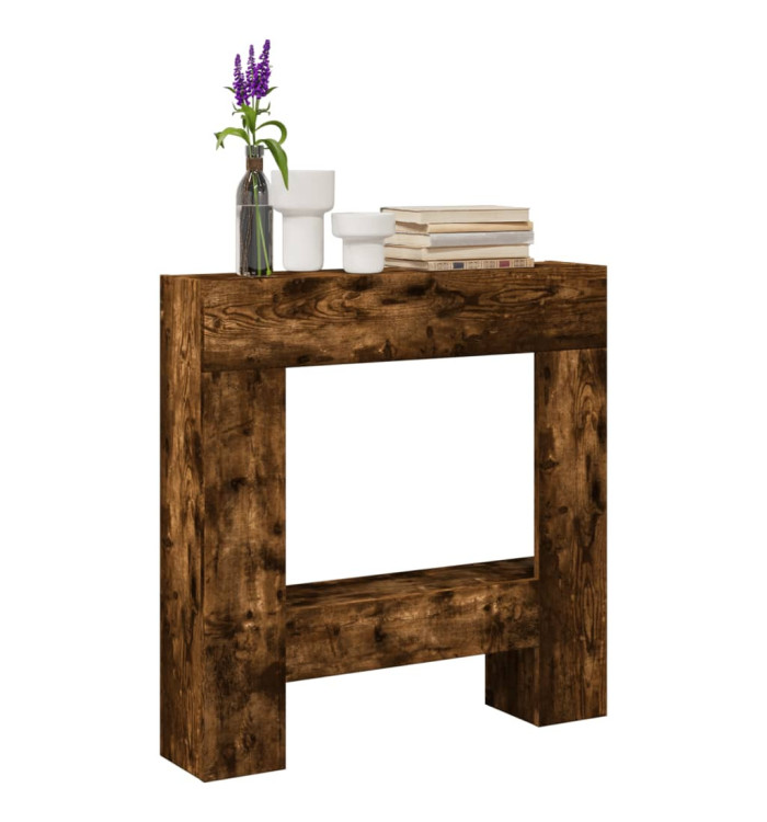 Cadre de cheminée chêne fumé 81x18x82 cm bois d'ingénierie | Mobilier & Déco