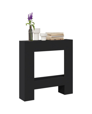 Cadre de cheminée noir 81x18x82 cm bois d'ingénierie | Mobilier & Déco