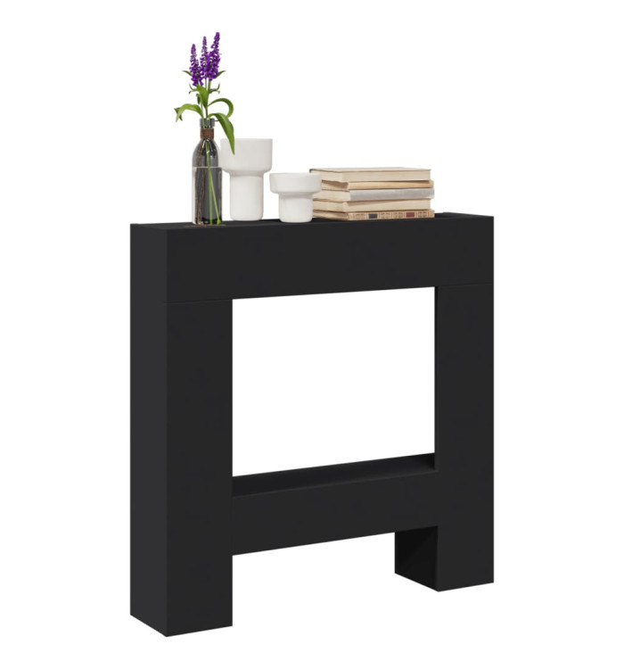 Cadre de cheminée noir 81x18x82 cm bois d'ingénierie | Mobilier & Déco