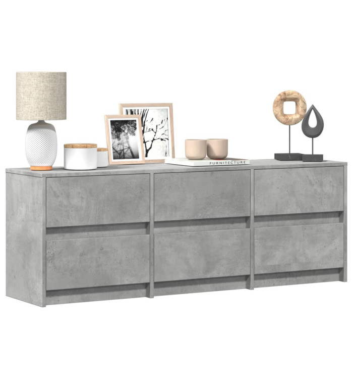 Meuble TV avec LED gris béton 140x34x50 cm bois d'ingénierie | Mobilier & Déco