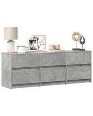Meuble TV avec LED gris béton 140x34x50 cm bois d'ingénierie | Mobilier & Déco