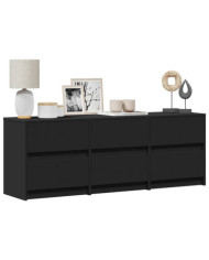 Meuble TV avec LED noir 140x34x50 cm bois d'ingénierie | Mobilier & Déco