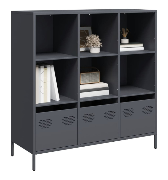 Buffet haut anthracite 101,5x39x103,5 cm acier | Mobilier & Déco
