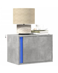 Table de chevet murale avec lumières LED gris béton | Mobilier & Déco