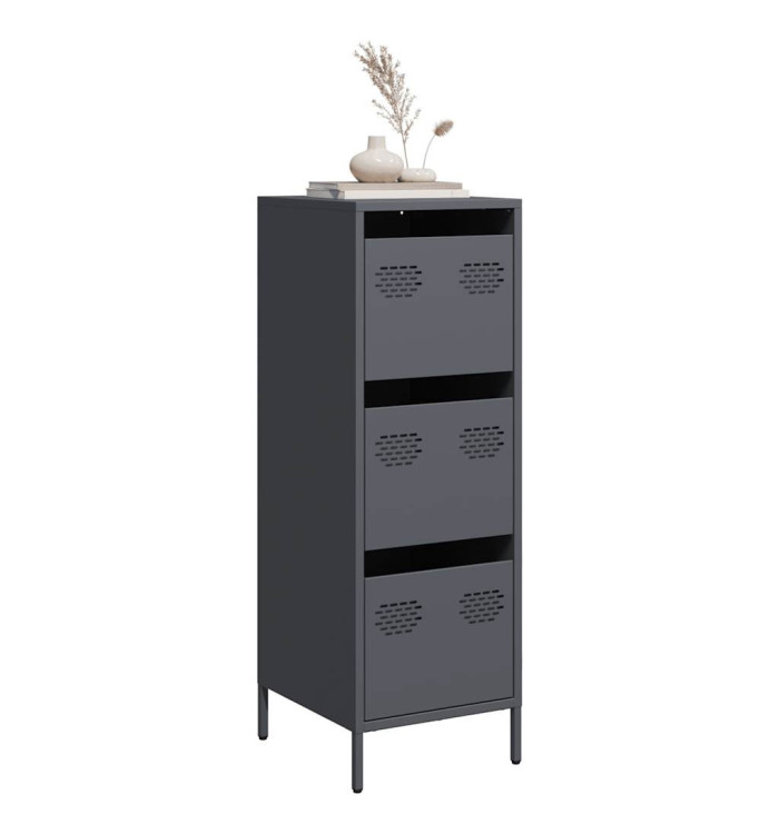 Buffet haut anthracite 39x35x103,5 cm acier | Mobilier & Déco