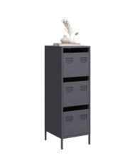 Buffet haut anthracite 39x35x103,5 cm acier | Mobilier & Déco
