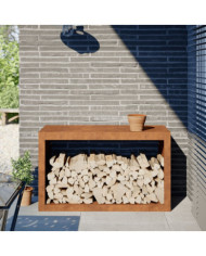 Étagère à bois 100x40x60 cm acier résistant aux intempéries | Mobilier & Déco