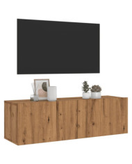 Meuble TV mural chêne artisanal 100x30x30 cm bois d'ingénierie | Mobilier & Déco