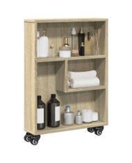 Chariot de rangement étroit chêne sonoma bois d'ingénierie | Mobilier & Déco