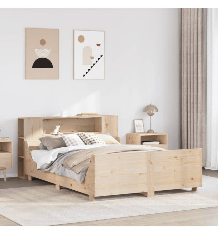 Cadre de lit sans matelas 120x190 cm bois de pin massif | Mobilier & Déco