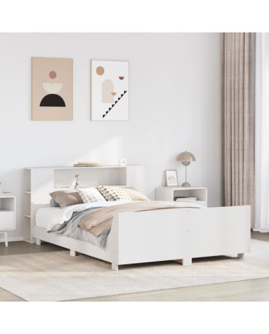 Cadre de lit sans matelas blanc 120x190 cm bois de pin massif | Mobilier & Déco