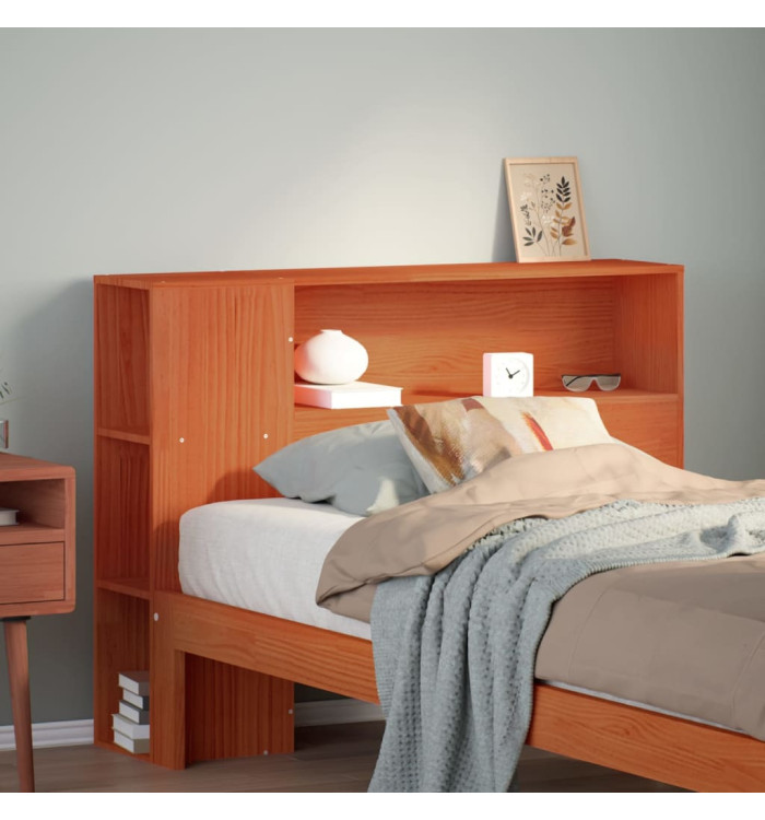 Tête de lit avec rangement cire marron 90 cm bois massif de pin | Mobilier & Déco