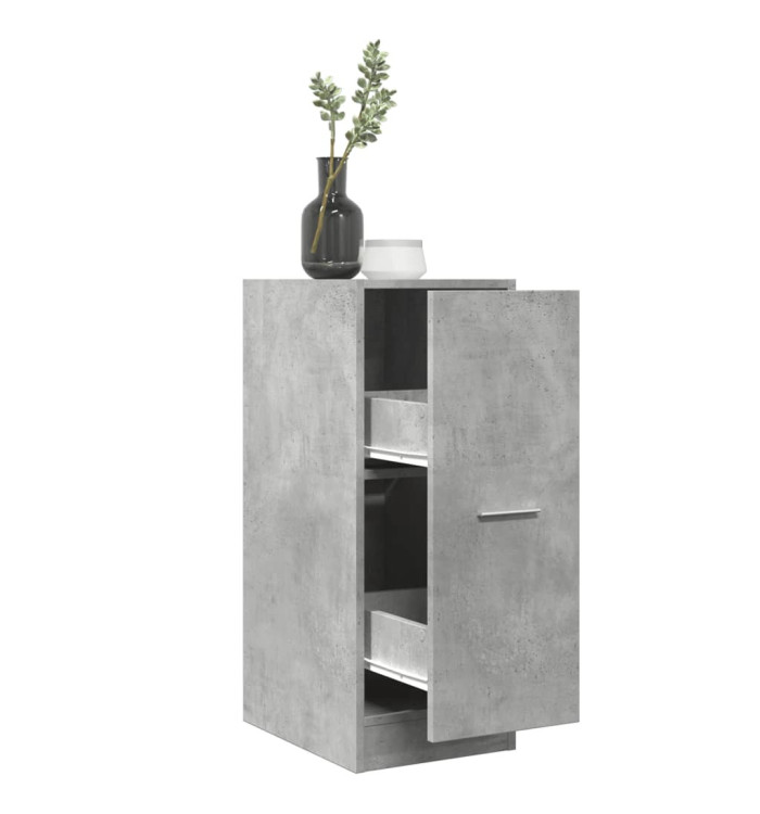 Armoire d'apothicaire gris béton 30x41x77,5cm bois d'ingénierie | Mobilier & Déco