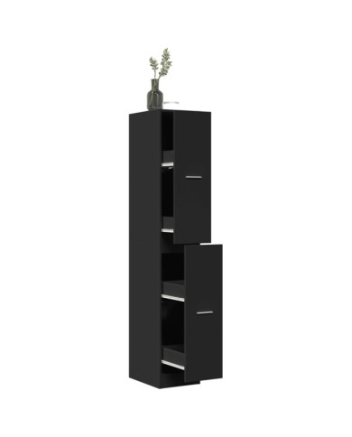 Armoire d'apothicaire noir 30x41x174,5 cm bois d'ingénierie | Mobilier & Déco