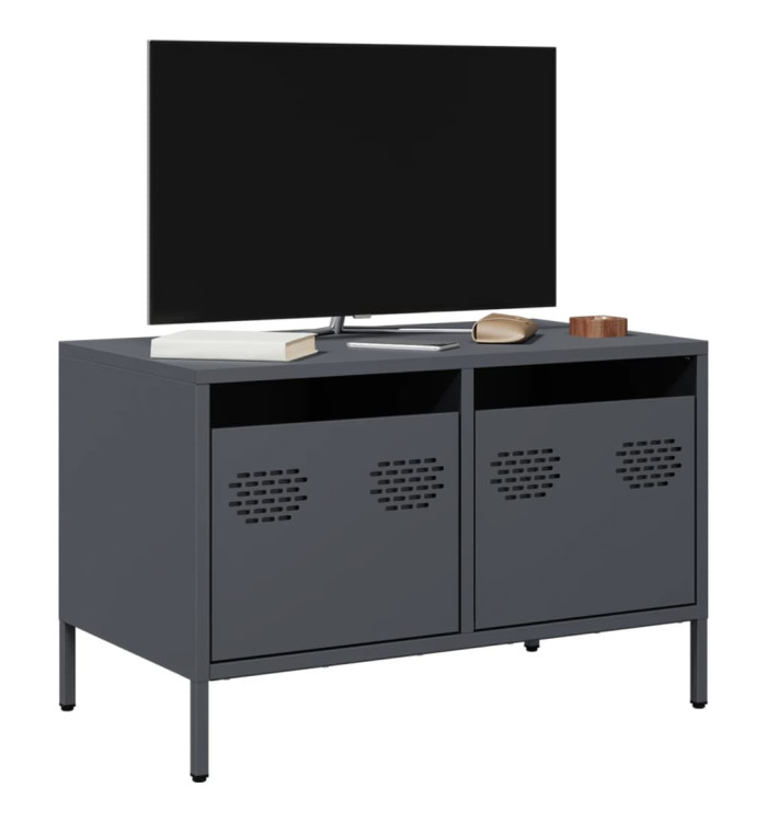 Meuble TV anthracite 68x39x43,5 cm acier laminé à froid | Mobilier & Déco