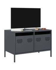Meuble TV anthracite 68x39x43,5 cm acier laminé à froid | Mobilier & Déco