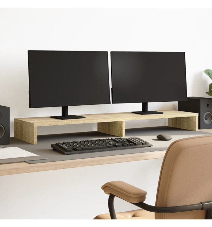 Support de moniteur chêne sonoma 100x27x10 cm bois d'ingénierie | Mobilier & Déco