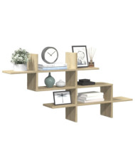 Étagère murale chêne sonoma 124,5x18x60,5 cm bois d'ingénierie | Mobilier & Déco