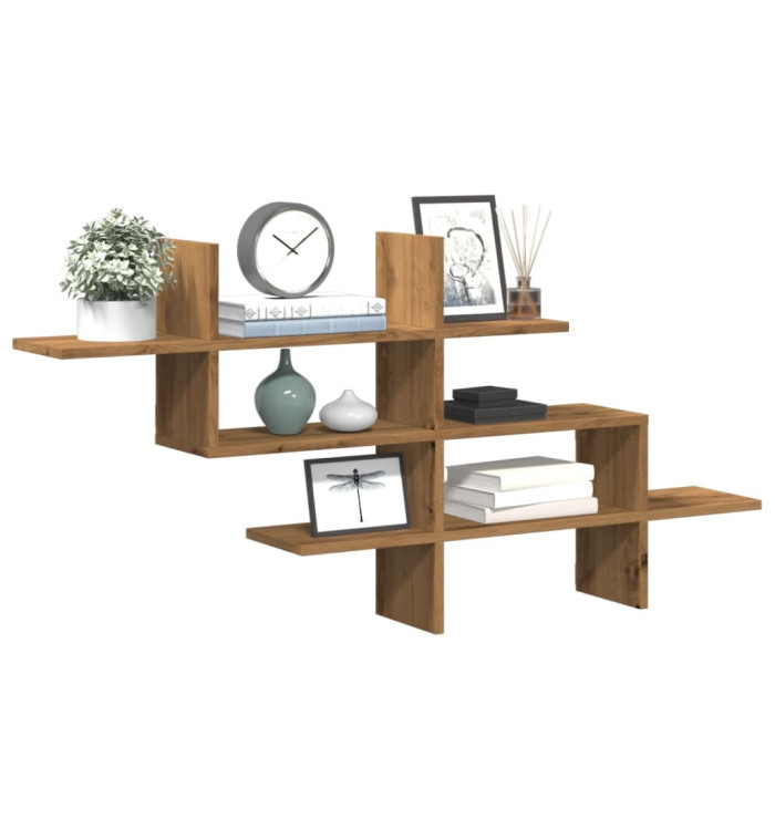 Étagère murale chêne artisanal 124,5x18x60,5 cm bois ingénierie | Mobilier & Déco