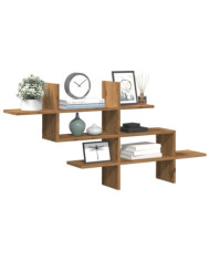 Étagère murale chêne artisanal 124,5x18x60,5 cm bois ingénierie | Mobilier & Déco