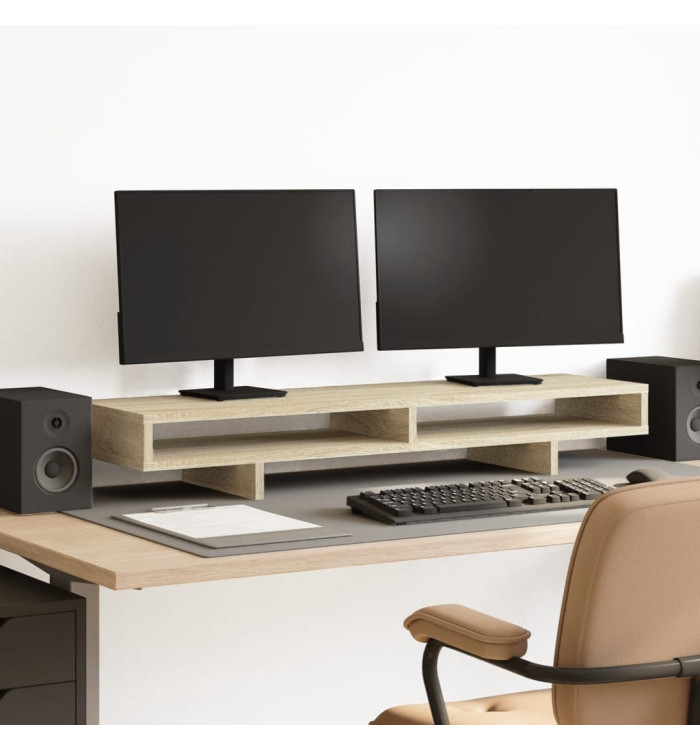 Support de moniteur chêne sonoma 100x27x15 cm bois d'ingénierie | Mobilier & Déco