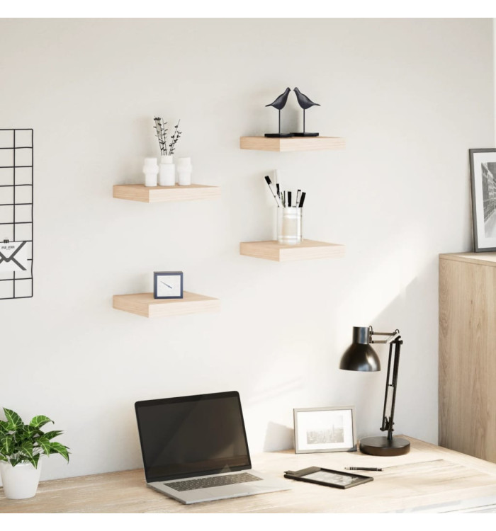 Étagères flottantes 4 pcs 23x23,5x4 cm bois d'ingénierie | Mobilier & Déco