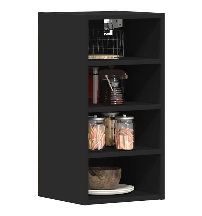Armoire suspendue "Riga" noir 30x29,5x60 cm bois d'ingénierie | Mobilier & Déco