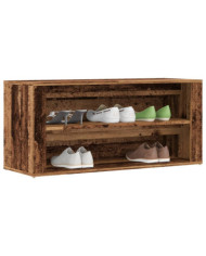 Banc à chaussures vieux bois 100x35x45 cm bois d'ingénierie | Mobilier & Déco