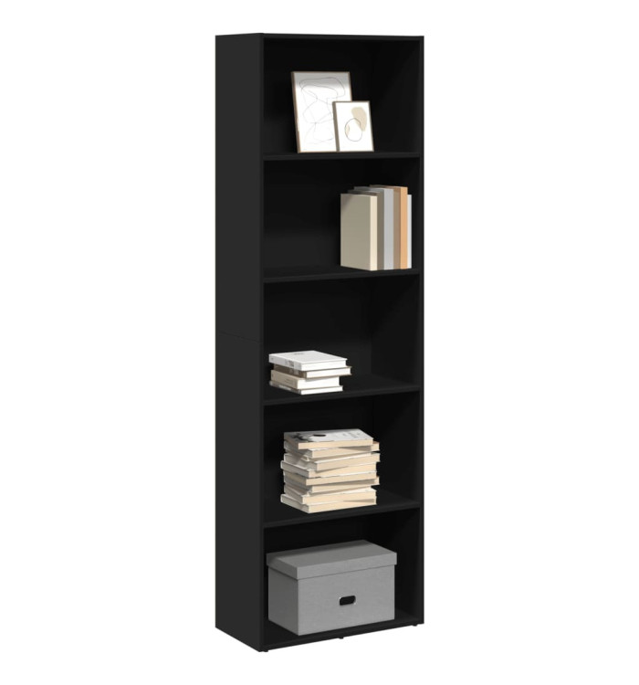 Bibliothèque noir 60x30x189 cm bois d'ingénierie | Mobilier & Déco