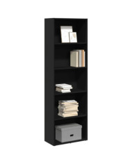 Bibliothèque noir 60x30x189 cm bois d'ingénierie | Mobilier & Déco