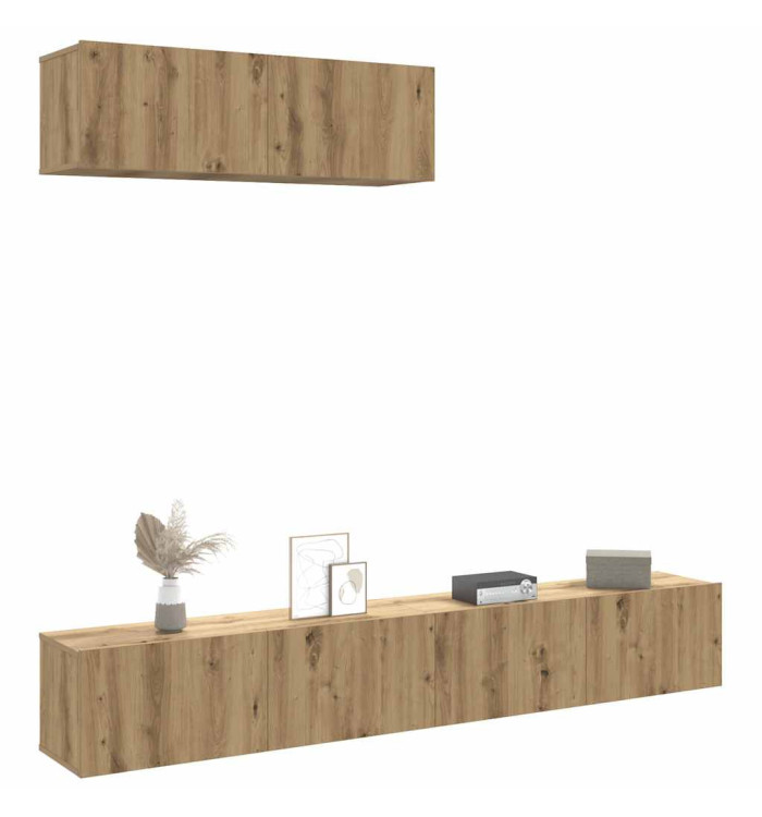 Meubles TV muraux 3 pcs chêne artisanal 100x30x30 cm | Mobilier & Déco