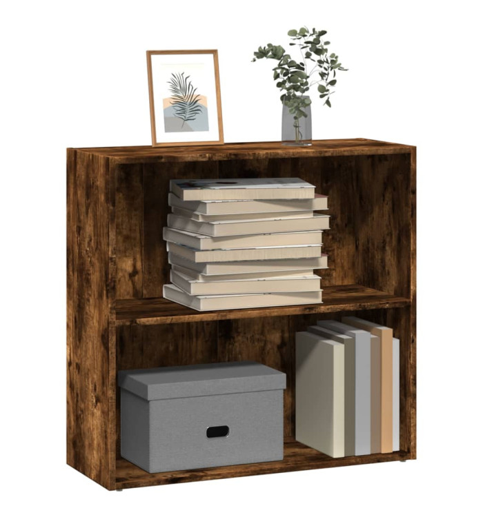 Bibliothèque chêne fumé 80x30x77 cm bois d'ingénierie | Mobilier & Déco