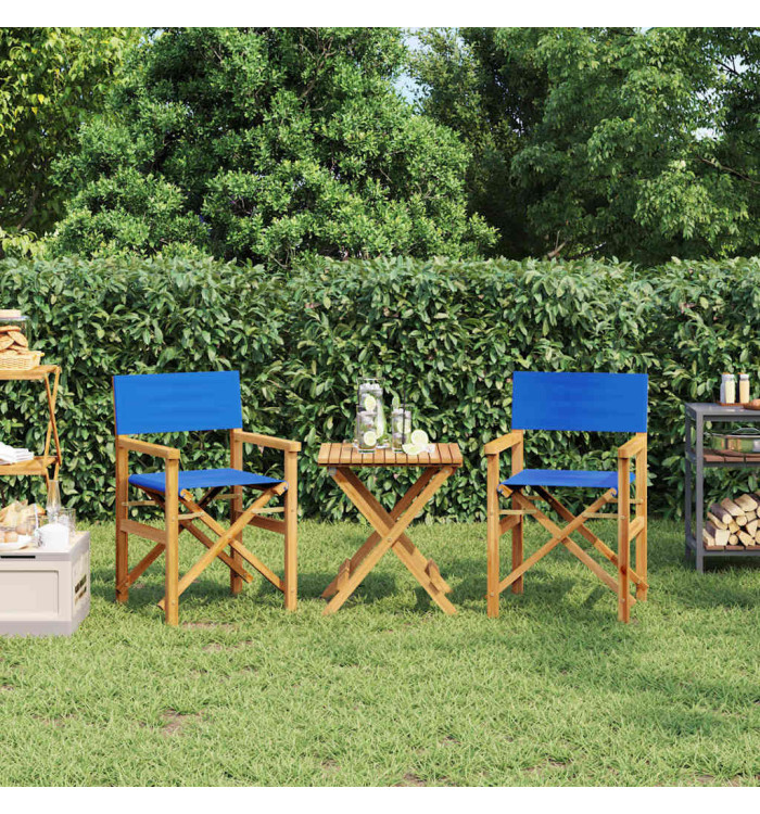 Chaises de metteur en scène pliantes lot de 2 Bois teck massif | Mobilier & Déco