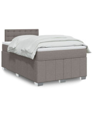 Sommier à lattes de lit avec matelas taupe 120x190 cm tissu | Mobilier & Déco