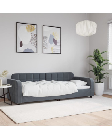 Lit de repos gris foncé 80x200 cm velours | Mobilier & Déco