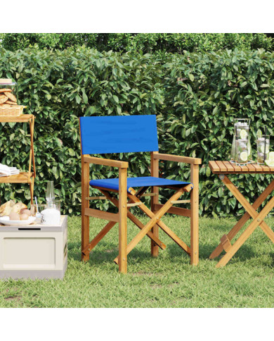 Chaise de metteur en scène pliante bleu bois teck massif | Mobilier & Déco