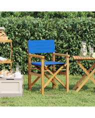 Chaise de metteur en scène pliante bleu bois teck massif | Mobilier & Déco