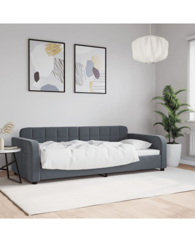 Lit de repos sans matelas gris foncé 90x200 cm velours | Mobilier & Déco