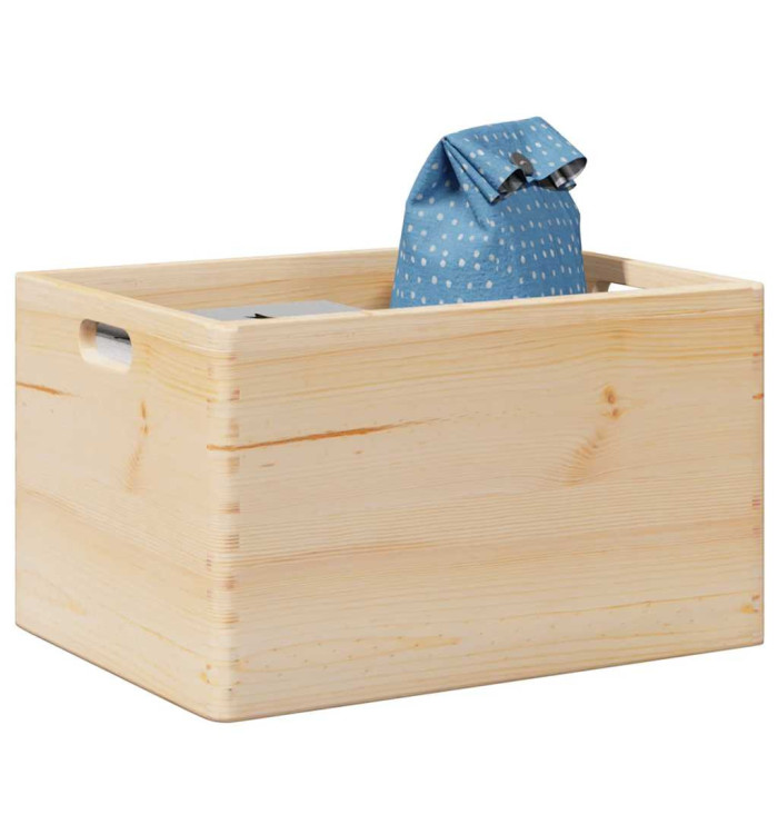 Boîte en bois avec poignées 40x30x23 cm bois de pin massif | Mobilier & Déco