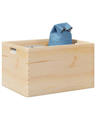 Boîte en bois avec poignées 40x30x23 cm bois de pin massif | Mobilier & Déco