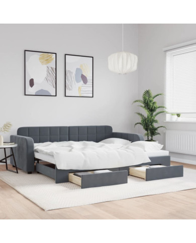 Lit de jour avec gigogne et tiroirs sans matelas 90x200 cm | Mobilier & Déco