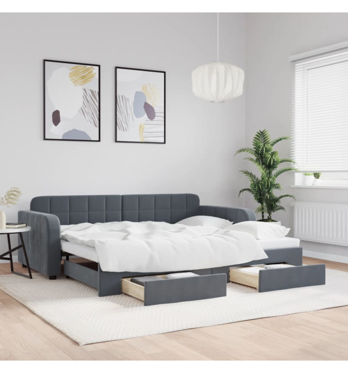 Lit de jour avec gigogne et tiroirs sans matelas 90x200 cm | Mobilier & Déco