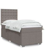 Sommier à lattes de lit avec matelas Taupe 90x190 cm Tissu | Mobilier & Déco