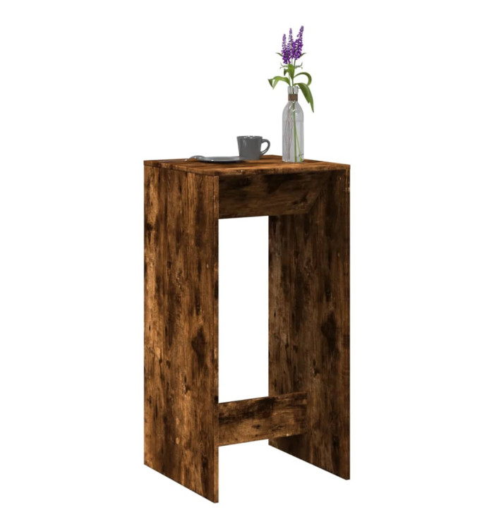 Table de bar chêne fumé 51x50x103,5 cm bois d'ingénierie | Mobilier & Déco