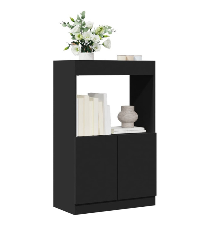 Buffet haut noir 63x33x100 cm bois d'ingénierie | Mobilier & Déco