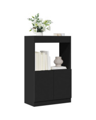 Buffet haut noir 63x33x100 cm bois d'ingénierie | Mobilier & Déco