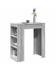 Table de bar avec étagères sonoma gris bois d'ingénierie | Mobilier & Déco